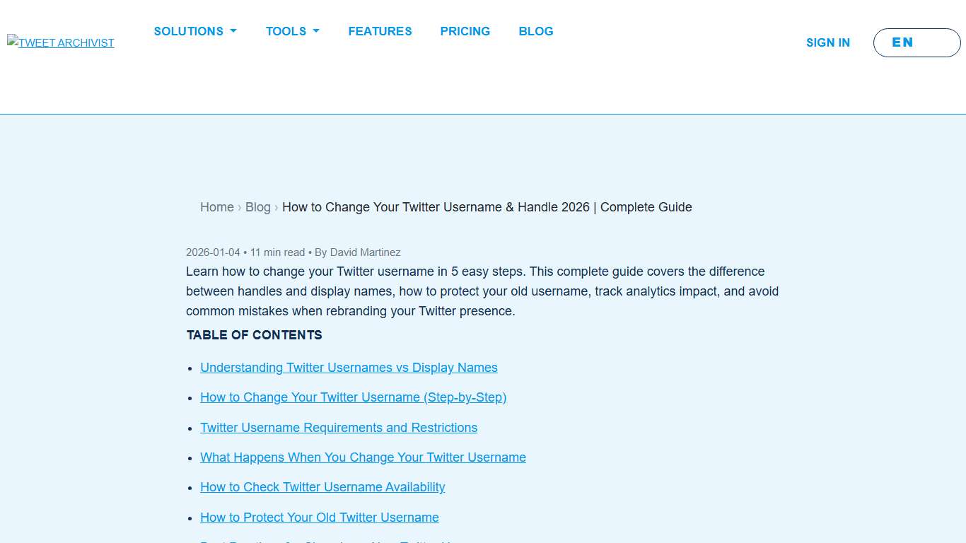 How to Change Your Twitter Username & Handle 2026 Complete Guide - Tweet Archivist